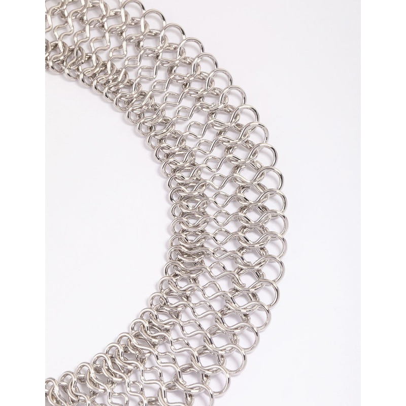 Silver Wide Link Chain Necklace