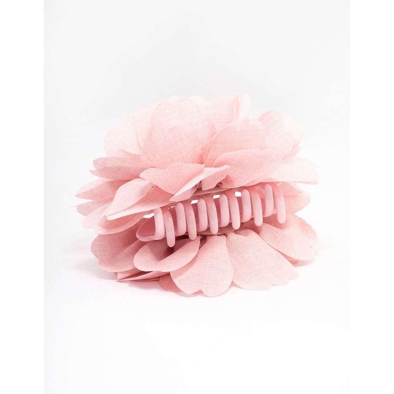 Blush Fabric Large Rose Hair Claw