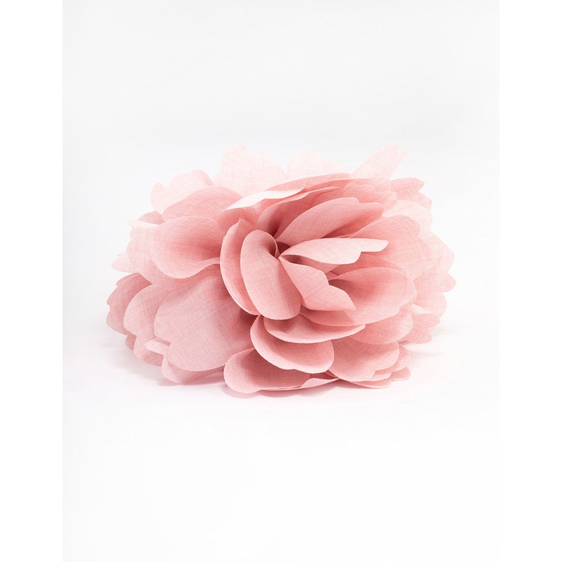 Blush Fabric Large Rose Hair Claw