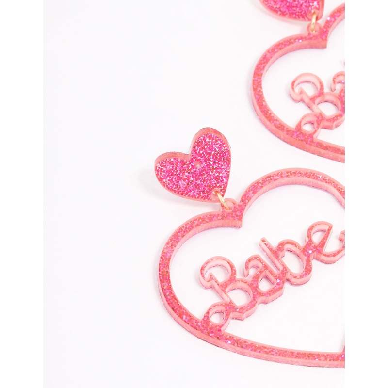 Gold Babe Heart Drop Earrings