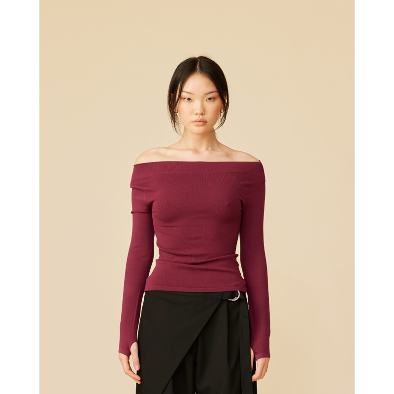 EMMA KNIT LONG SLEEVE  DEEP PLUM
