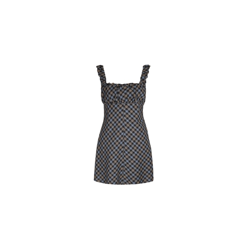 MICKEY MINI DRESS BLACK TARTAN