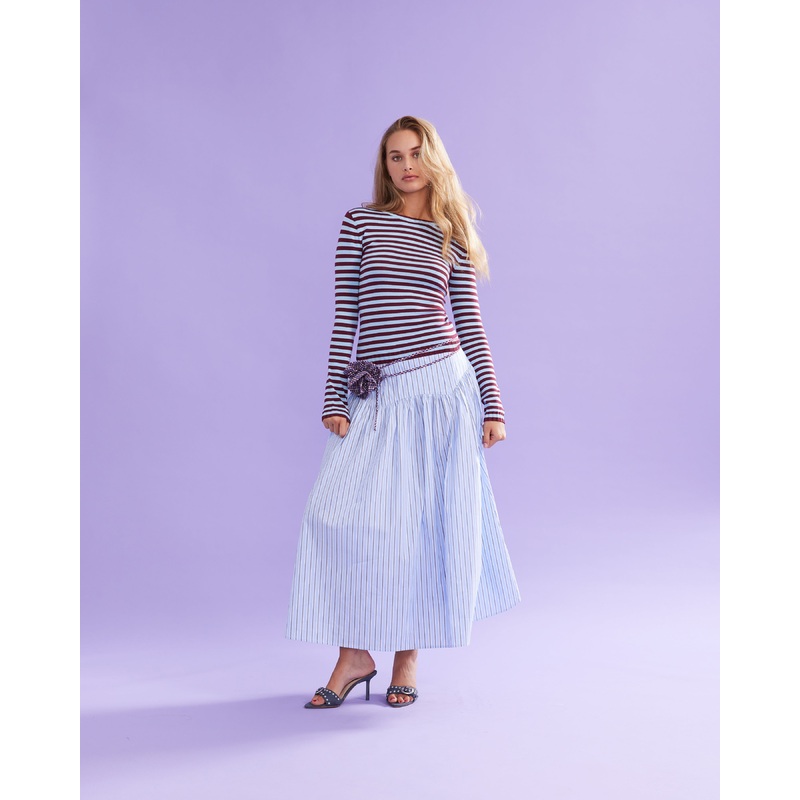 ESME LONG SLEEVE BURGUNDY AQUA