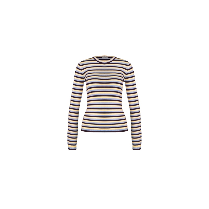 ESME LONG SLEEVE BURGUNDY BUTTER BLUE STRIPE
