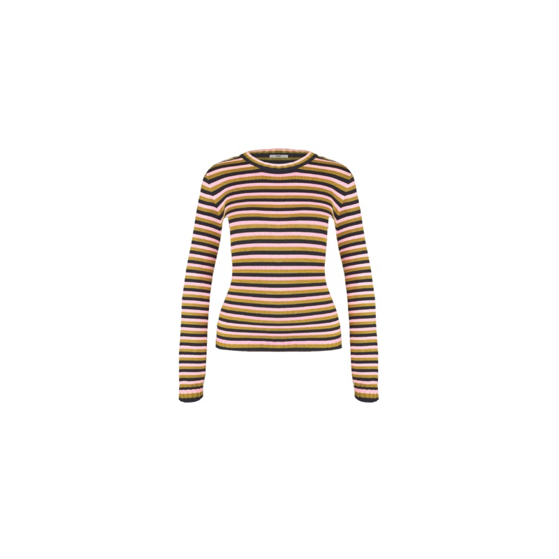 ESME LONG SLEEVE NAVY PINK GOLD STRIPE