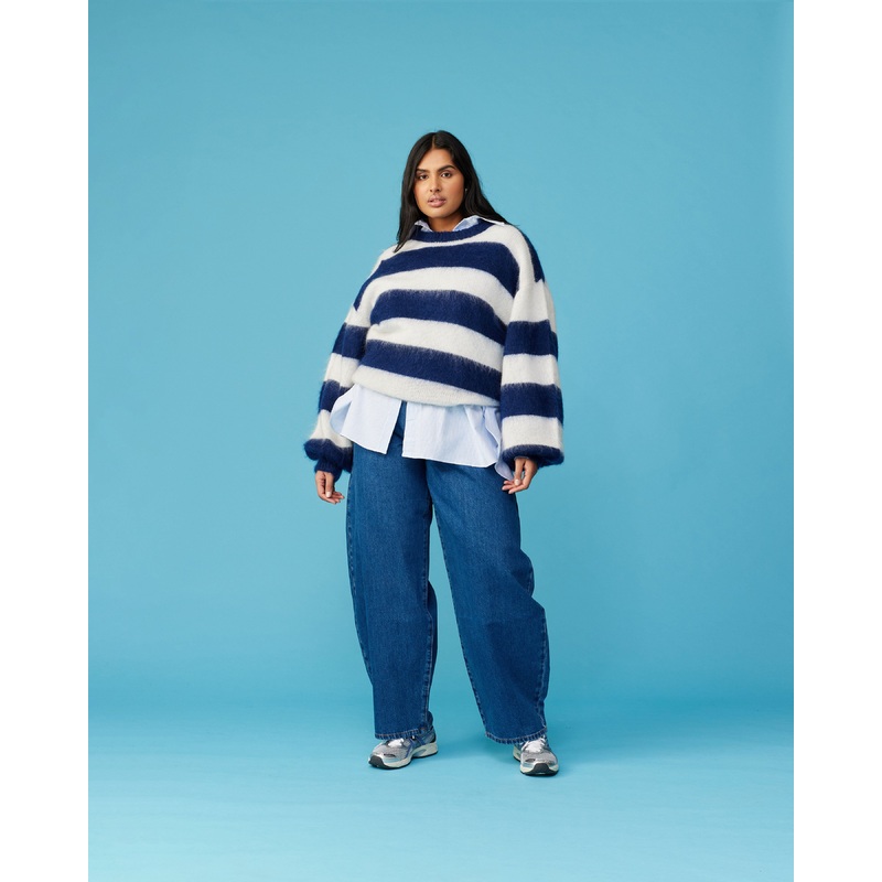 JOSIE SWEATER WHITE NAVY STRIPE