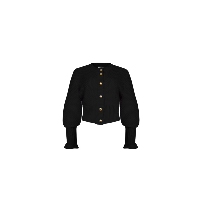 MATILDA COTTON CARDIGAN BLACK|4|6|8|10|12|14|16|18|20