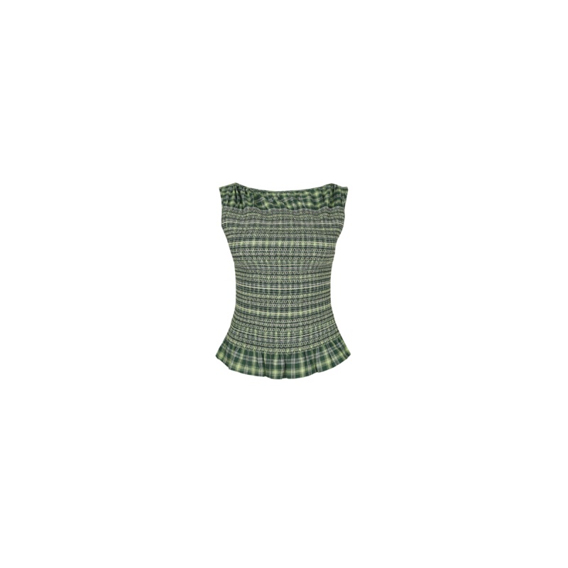 ANASTASIA TANK GREEN TARTAN|4|6|8|10|12|14|16|18|20