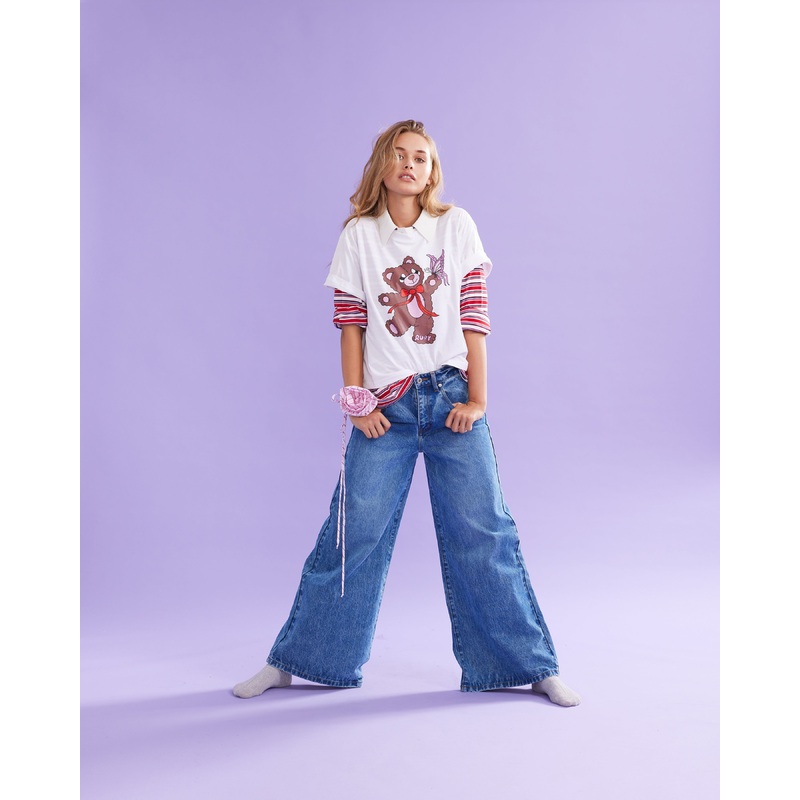 BRADY POLO WHITE BLUE RED STRIPE