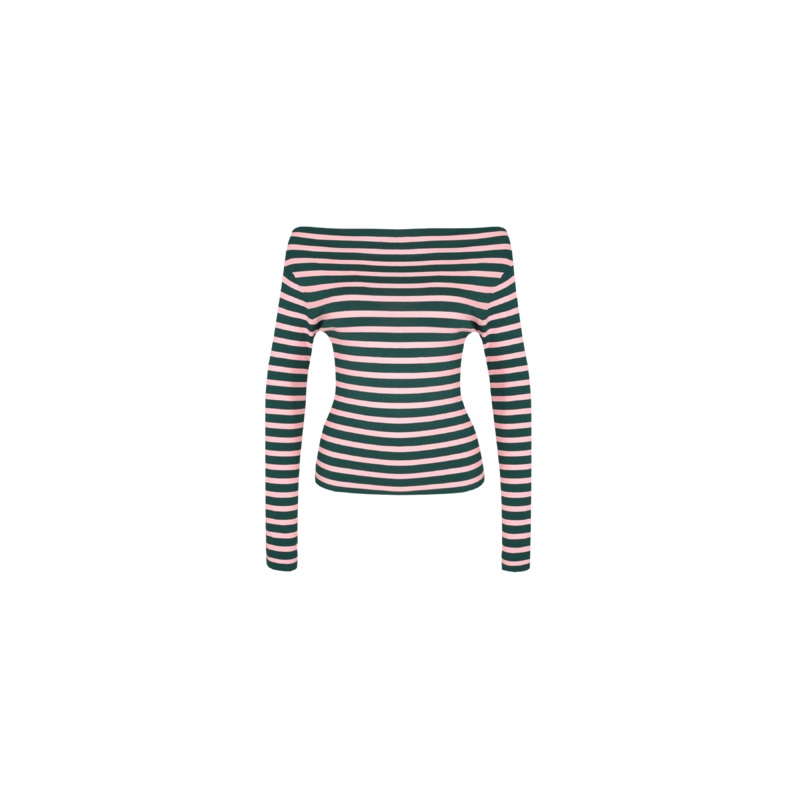 EMMA KNIT LONG SLEEVE PINK FOREST STRIPE