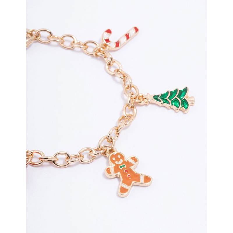 Kids Christmas Gingerbread Charm Bracelet