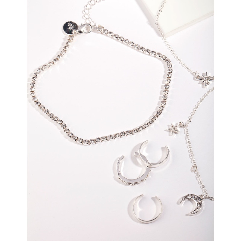 Silver Toe Ring & Anklet Set