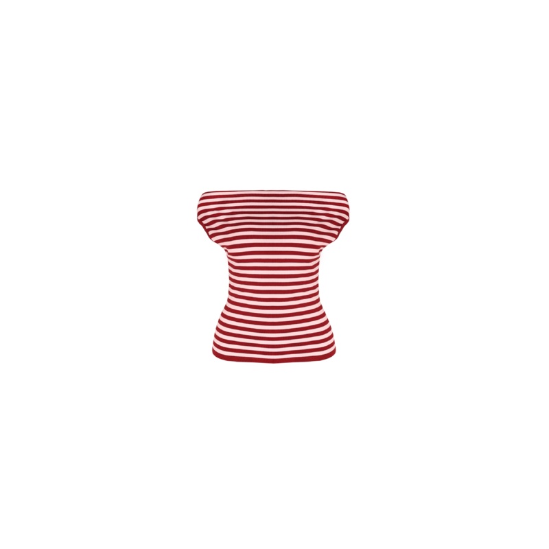 EMMA KNIT TOP PINK BURGUNDY STRIPE
