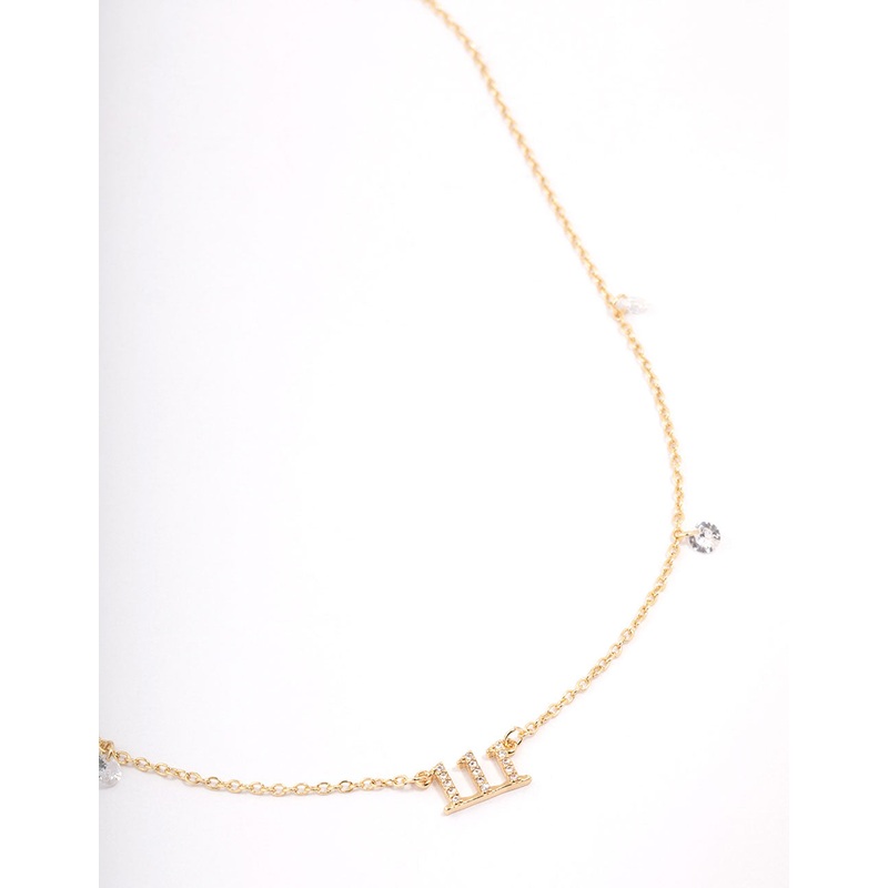 Gold Plated 111 Angel Number Cubic Zirconia Pendant Necklace