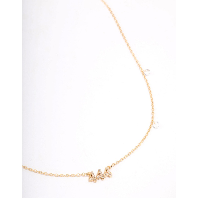 Gold Plated 444 Angel Number Cubic Zirconia Pendant Necklace