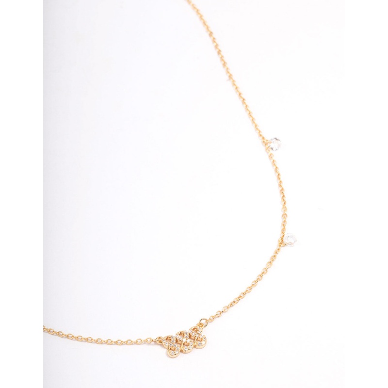 Gold Plated 888 Angel Number Cubic Zirconia Pendant Necklace