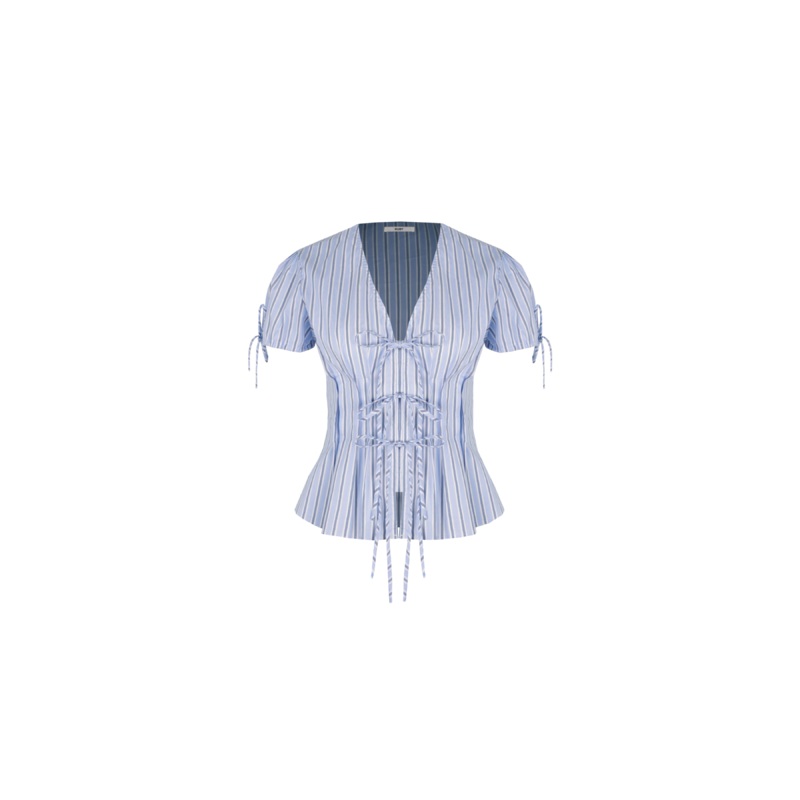 SIMONA BLOUSE BLUE SKY STRIPE|4|6|8|10|12|14|16|18|20