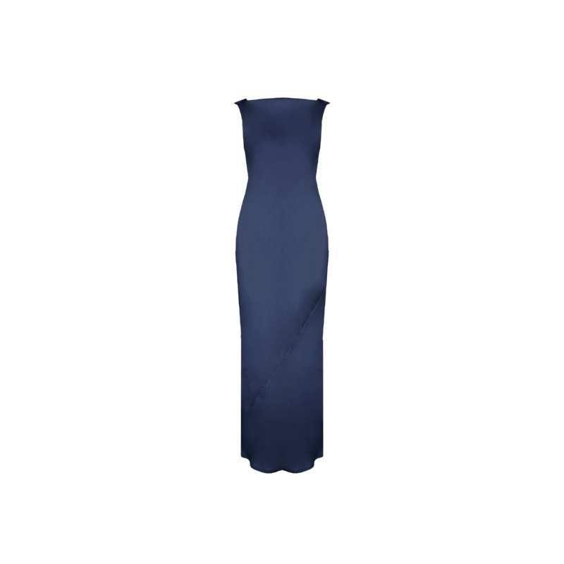 FIREBIRD COWL GOWN MULHOLLAND NAVY