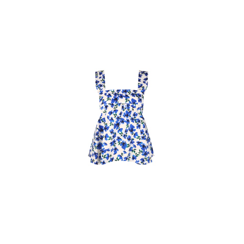 MARGIE TIE-BACK TOP SOMETHING BLUE FLORAL