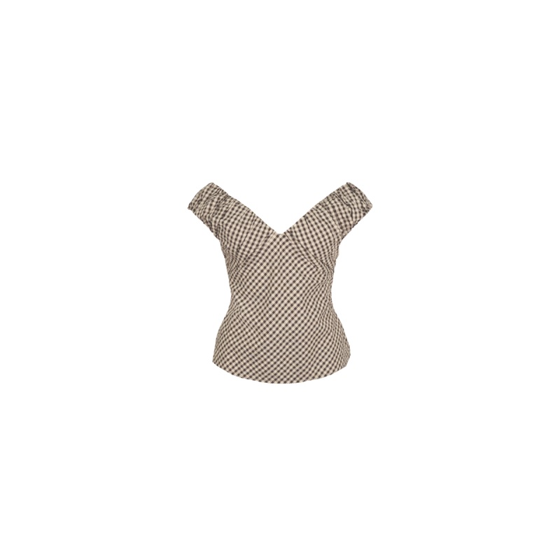 RAQUEL TOP JAVA BUTTER GINGHAM