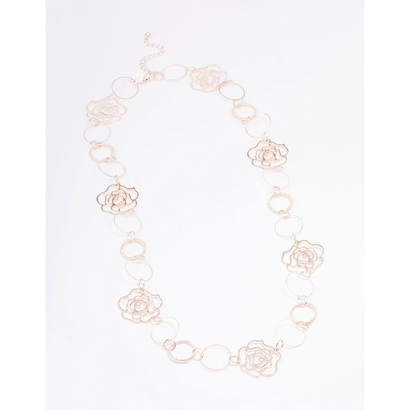 Rose Gold Rose Link Necklace