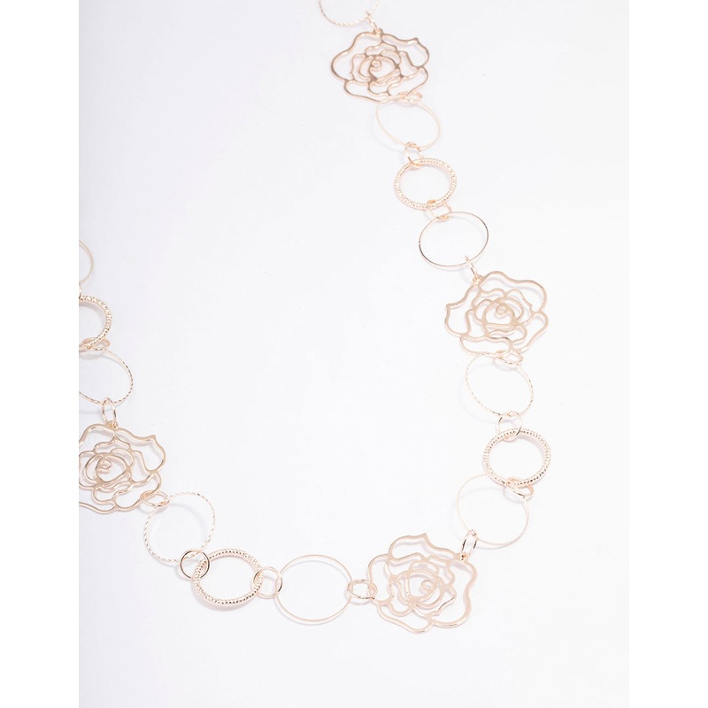 Rose Gold Rose Link Necklace