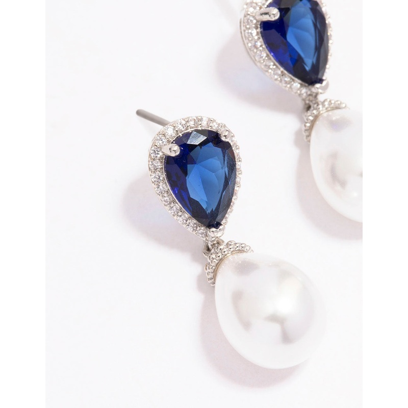 Silver & Pearl Drop Earrings
