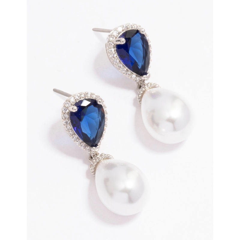 Silver & Pearl Drop Earrings