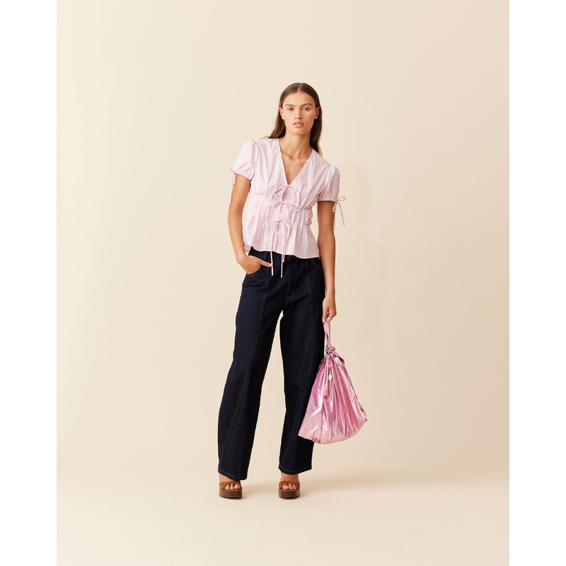 SIMONA BLOUSE PINK GINGHAM|4|6|8|10|12|14|16|18|20