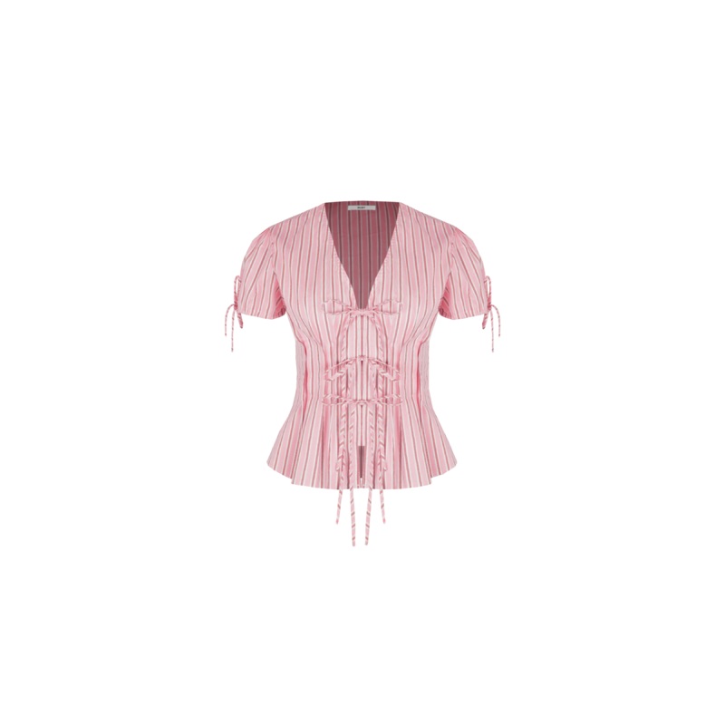 SIMONA BLOUSE PINK RED STRIPE|4|6|8|10|12|14|16|18|20