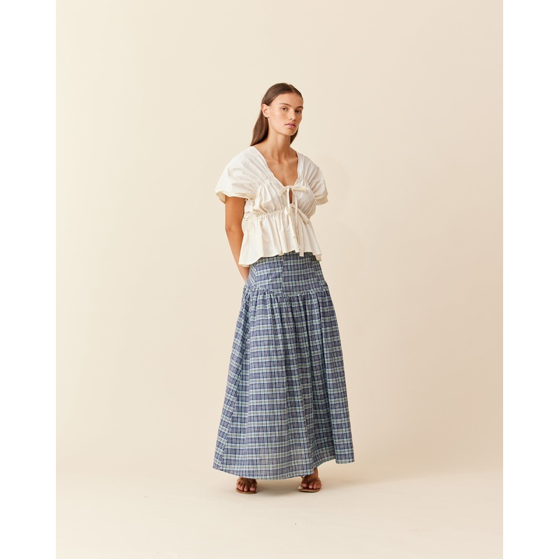 TRULLI SKIRT NAVY YELLOW TARTAN