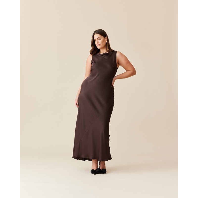 FIREBIRD COWL GOWN ESPRESSO|4|6|8|10|12|14|16|18|20|22