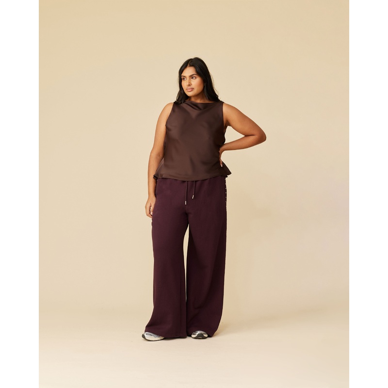 FIREBIRD COWL SLEEVELESS TOP ESPRESSO