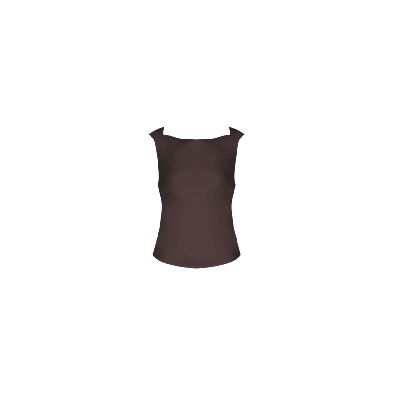 FIREBIRD COWL SLEEVELESS TOP ESPRESSO