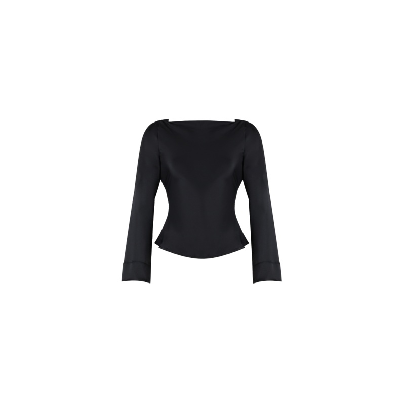FIREBIRD SATIN COWL TOP BLACK|4|6|8|10|12|14|16|18|20