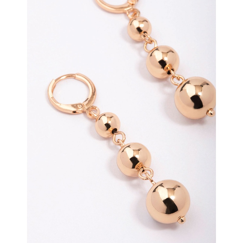 Gold Ball Drop Earrings