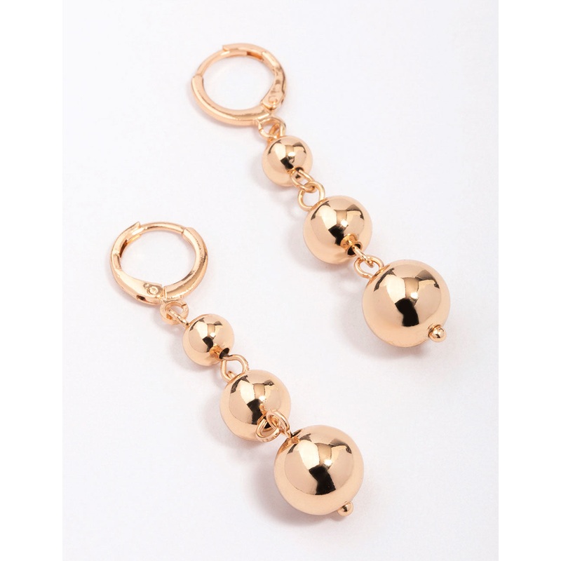 Gold Ball Drop Earrings