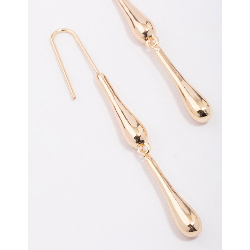 Gold Dripping Metal Drop Earrings