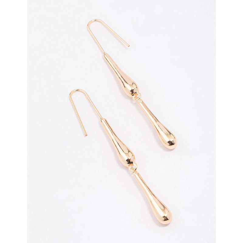 Gold Dripping Metal Drop Earrings