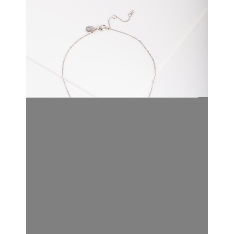 Silver Diamond Simulant Pave Cross Necklace