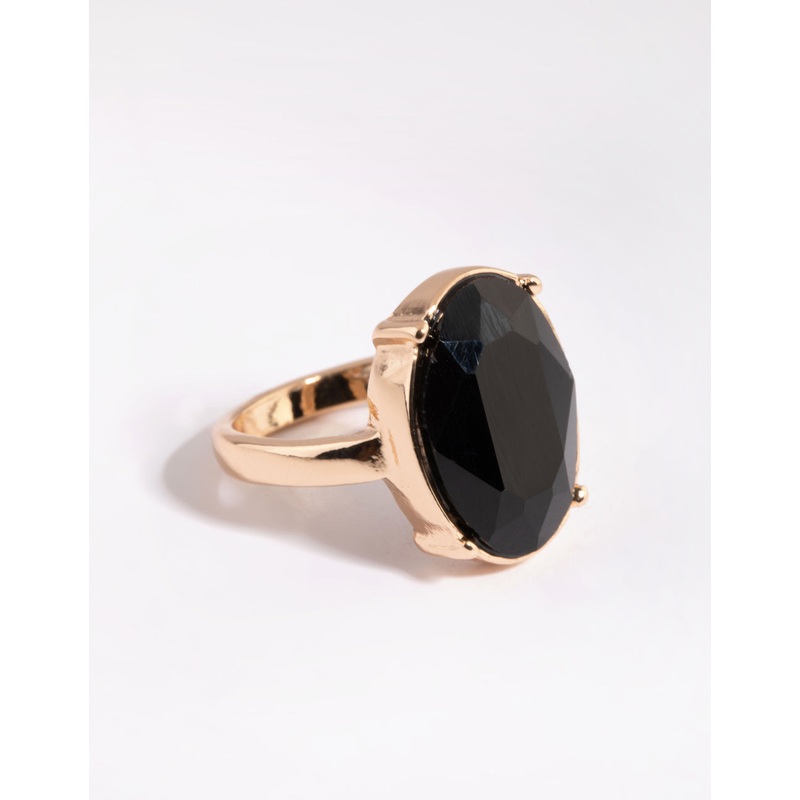 Black Statement Stone Cocktail Ring