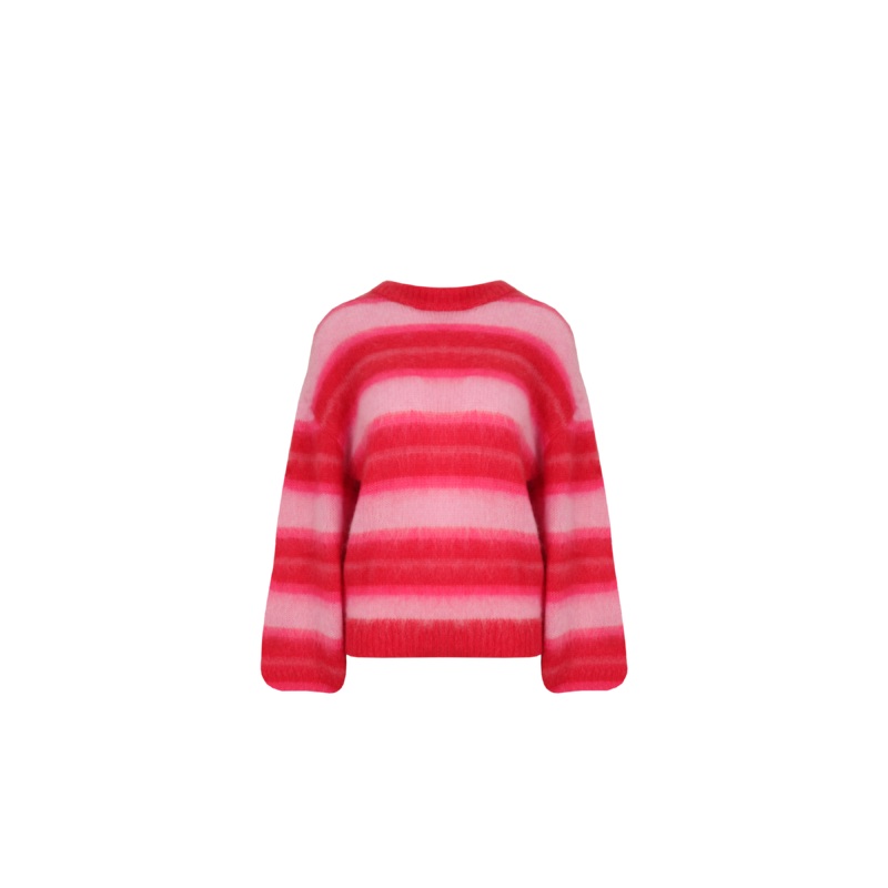 JOSIE SWEATER PINK RED STRIPE|XS|S|M|L|XL
