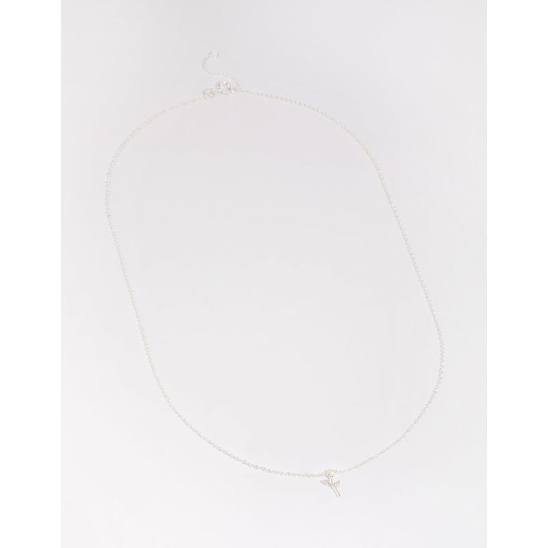 Sterling Silver Rose Necklace