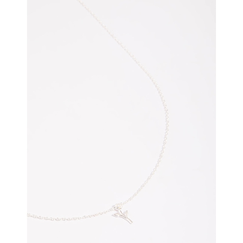 Sterling Silver Rose Necklace