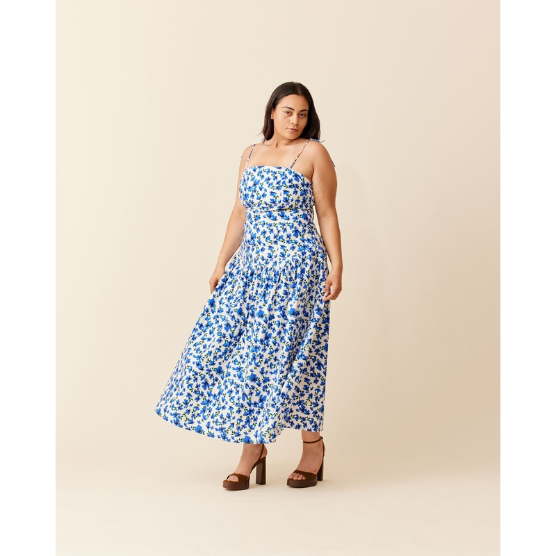TRULLI MAXI DRESS SOMETHING BLUE FLORAL