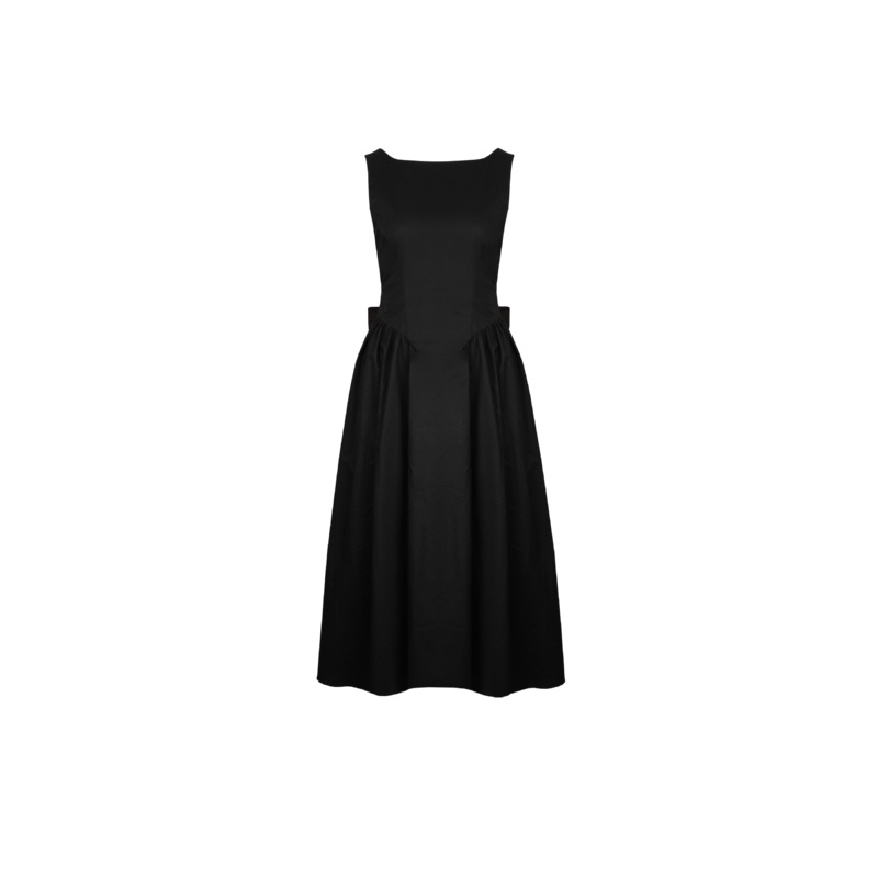 CARMELA BOW DRESS BLACK|4|6|8|10|12|14|16|18|20
