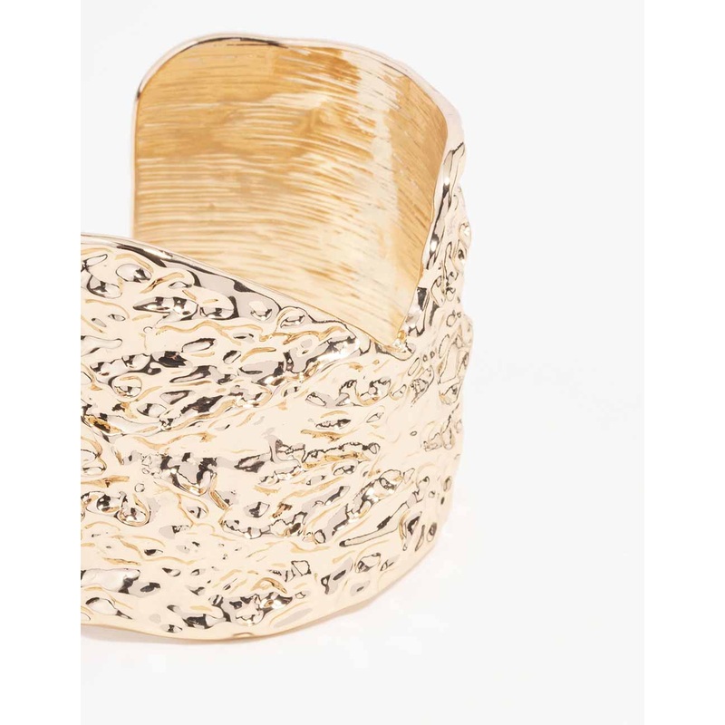 Gold Textured Multi Wrist Cuff