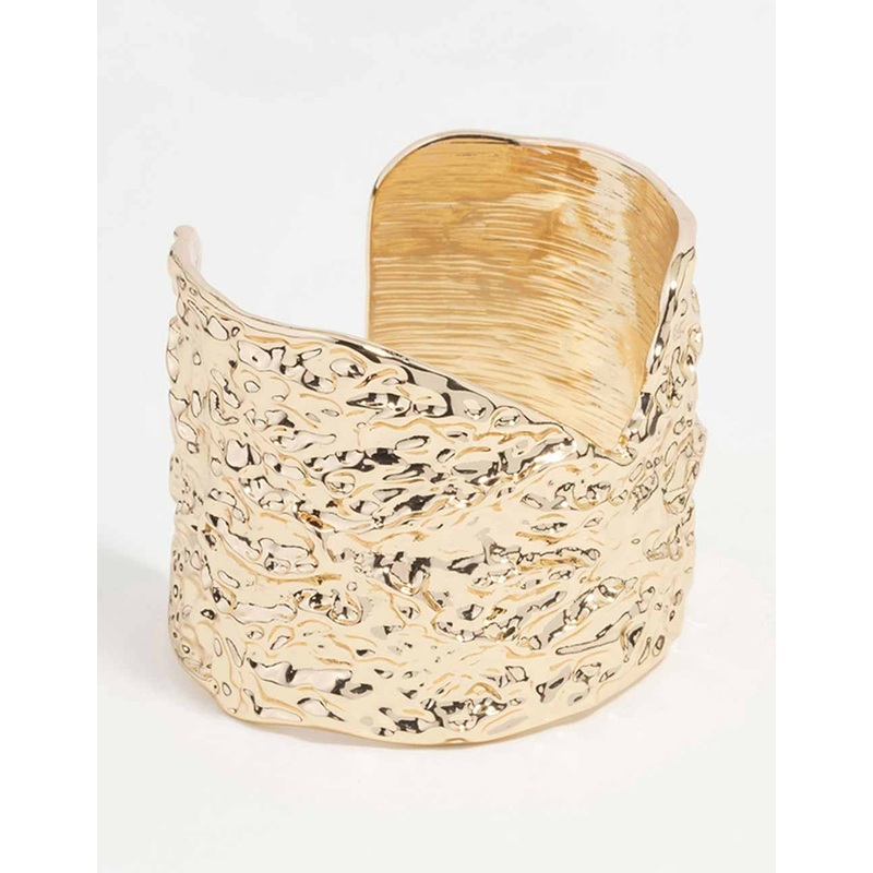 Gold Textured Multi Wrist Cuff
