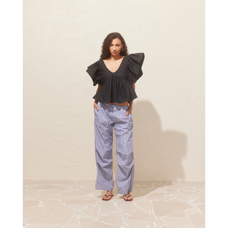 NONI RUFFLE TOP BLACK|4|6|8|10|12|14|16|18|20