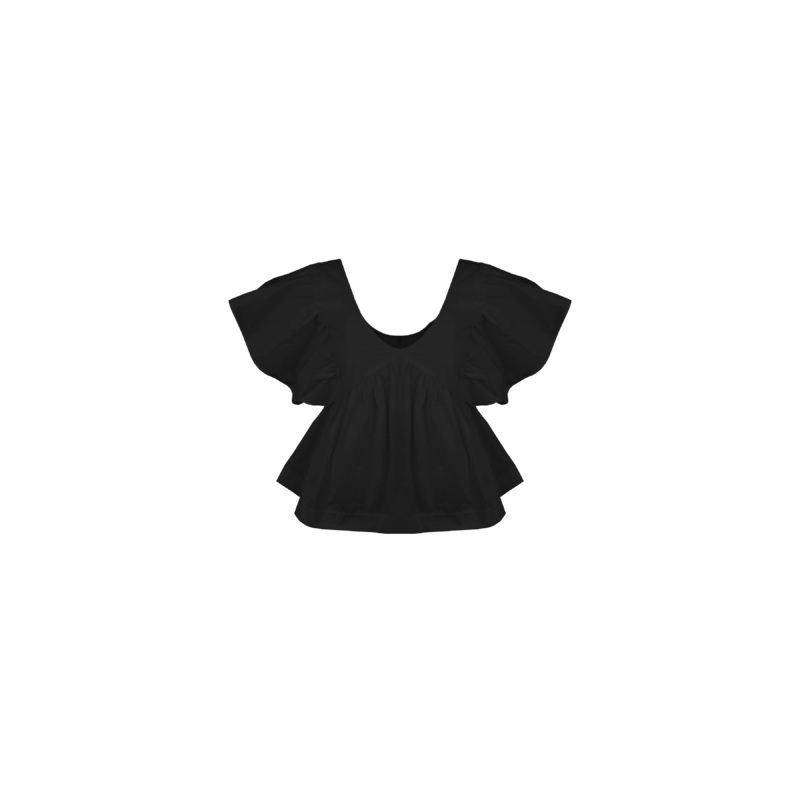 NONI RUFFLE TOP BLACK|4|6|8|10|12|14|16|18|20